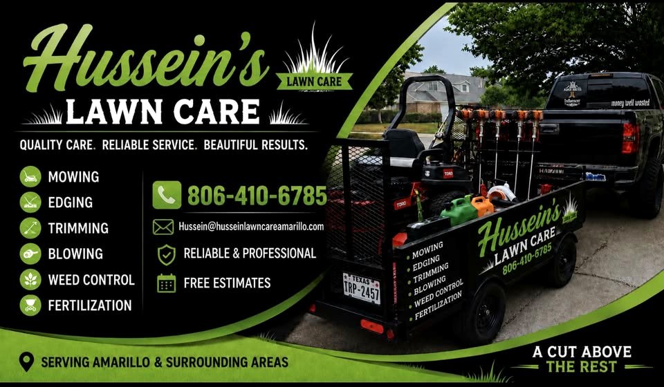 Hussein Lawn Care truck and trailer